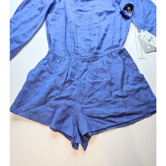 O'Neill Womens Extra Small Ellsworth Textured Off Shoulder Romper Linen Cotton - Picture 8 of 14